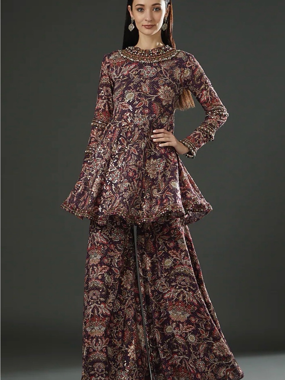 Riddhima Bhasin Mauve Printed Sharara Set